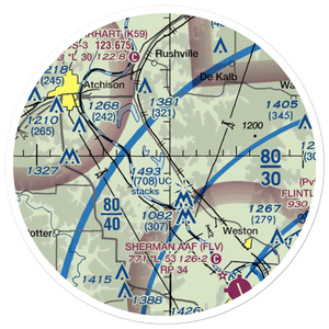 Bean Lake Airport (8MO7) VFR Sectional Sticker (20 mile)