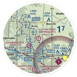 Cayton Pony Express Airport (8MO5) VFR Sectional Sticker (20 mile)