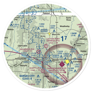 Cayton Pony Express Airport (8MO5) VFR Sectional Sticker (30 mile)