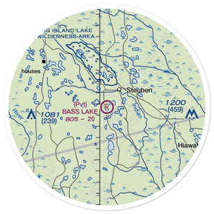 Bass Lake Airport (8MI7) VFR Sectional Sticker (20 mile)