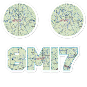 Bass Lake Airport (8MI7) VFR Sectional Sticker Pack