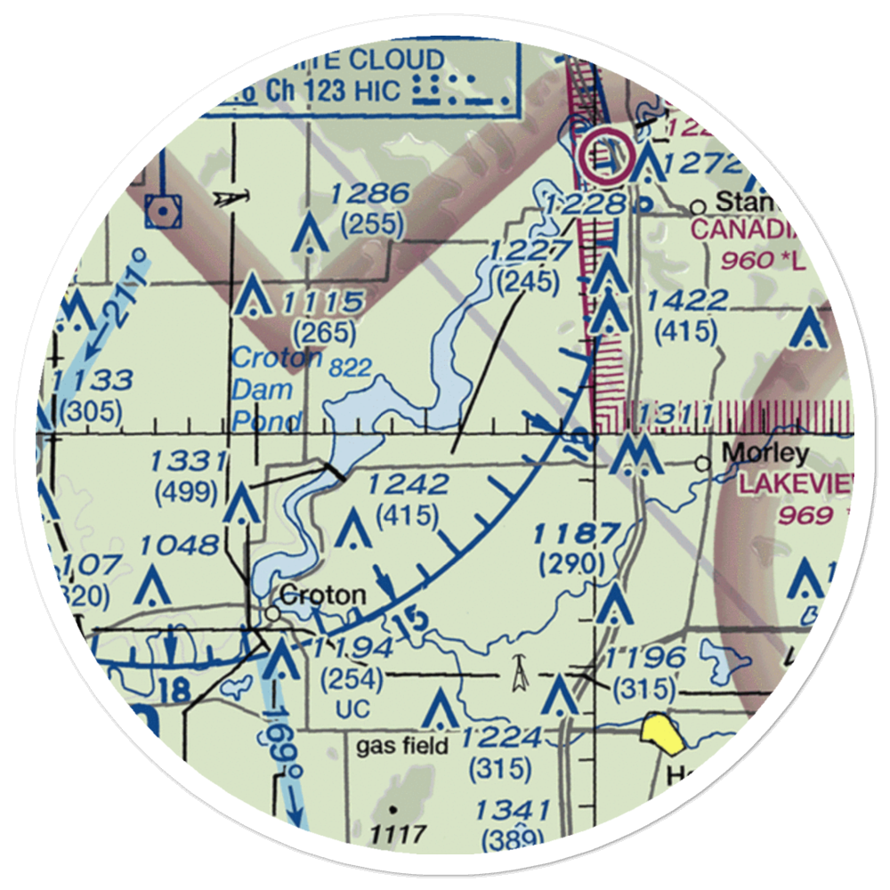 Howe Airport (8MI4) VFR Sectional Sticker (20 mile) 