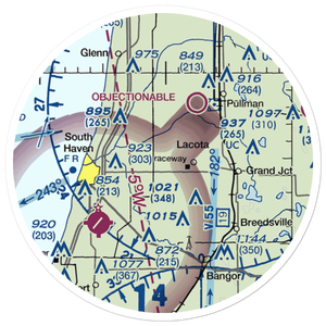 Trowbridge Farms Airport (8MI0) VFR Sectional Sticker (20 mile)