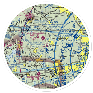 Crow Island Airport (Pvt) (8MA4) VFR Sectional Sticker (30 mile)