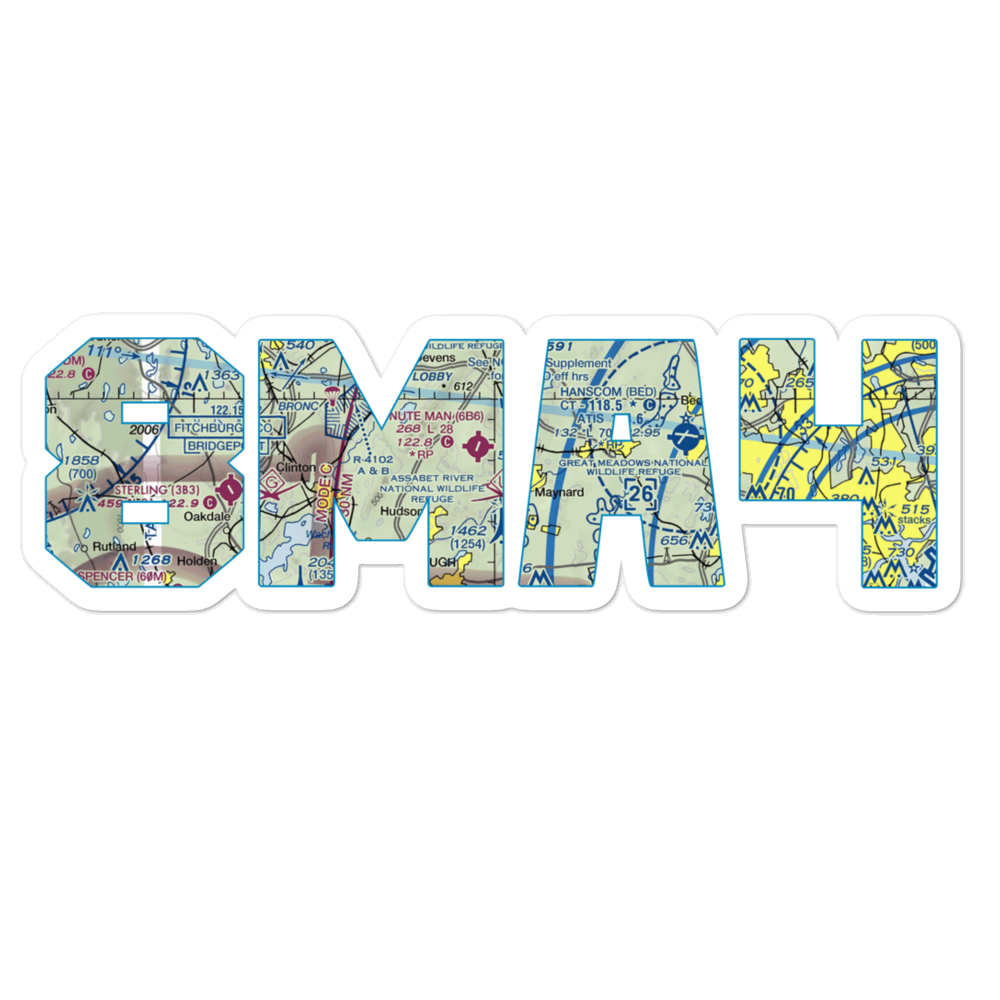 Crow Island Airport (Pvt) (8MA4) VFR Sectional Sticker 