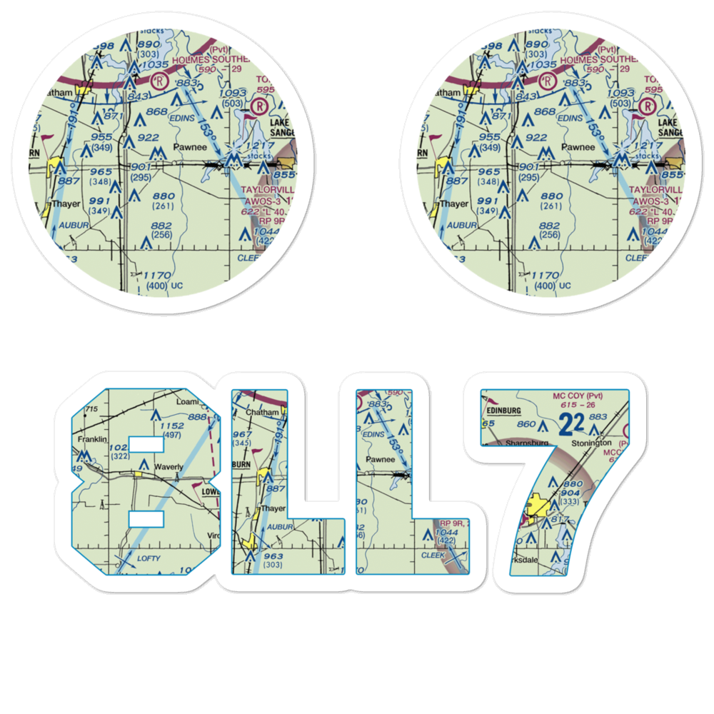 Donald A. Hamilton Airport (8LL7) VFR Sectional Sticker Pack 