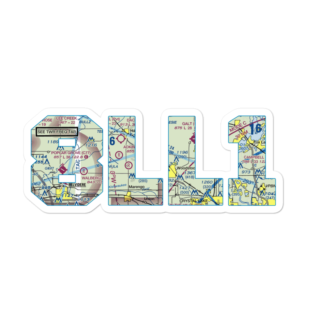 Hunter Airport (8LL1) VFR Sectional Sticker 