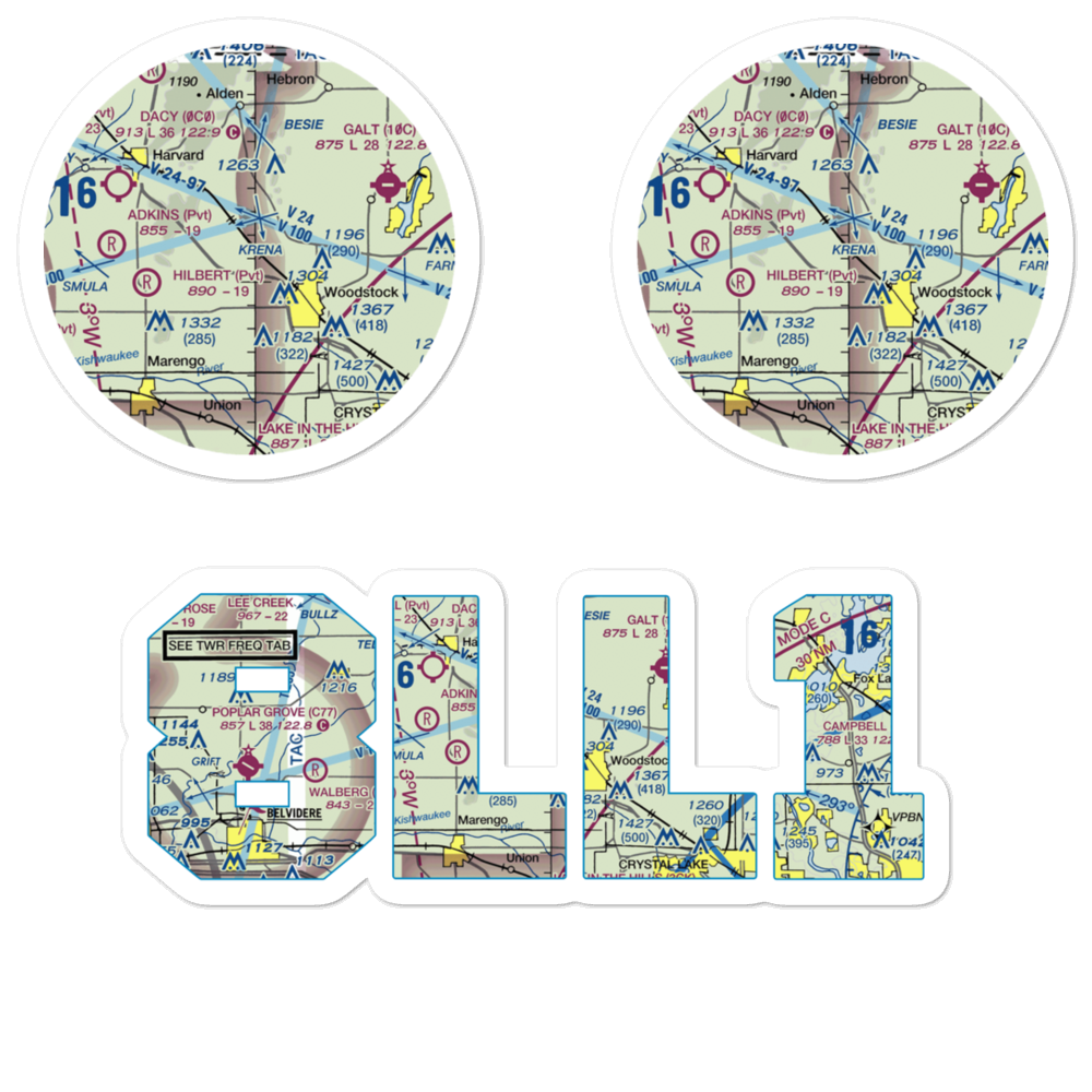Hunter Airport (8LL1) VFR Sectional Sticker Pack 