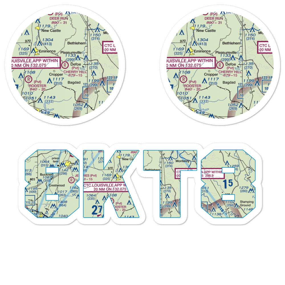 Cherry Hill Airport (8KT8) VFR Sectional Sticker Pack 