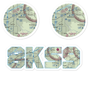 The Wilderness Airport (8KS9) VFR Sectional Sticker Pack