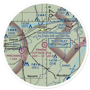Prairie Cottage Airport (8KS8) VFR Sectional Sticker (20 mile)