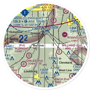 Pine Sod Ranch Airport (8KS7) VFR Sectional Sticker (20 mile)
