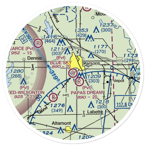 Blue Sky Airport (8KS5) VFR Sectional Sticker (20 mile)
