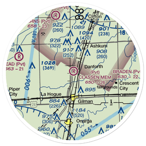 Raymond Classen Memorial Airport (8IS5) VFR Sectional Sticker (20 mile)