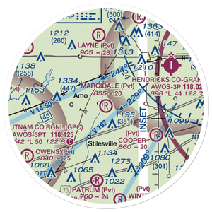 Marcidale Airport (8IN9) VFR Sectional Sticker (20 mile)