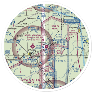 Brush Creek Airport (8IN7) VFR Sectional Sticker (30 mile)