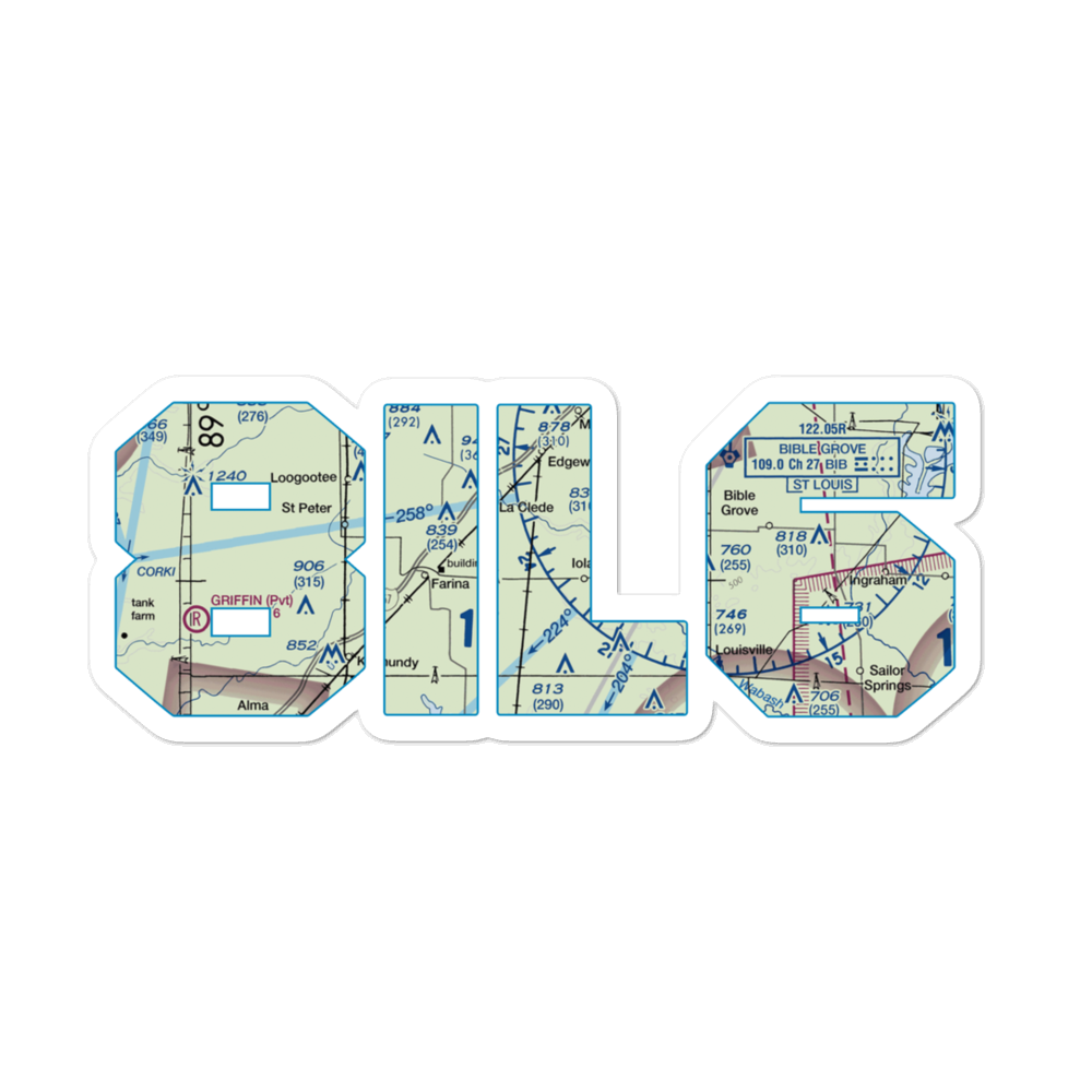 Robertson's Roost Airport (8IL6) VFR Sectional Sticker 