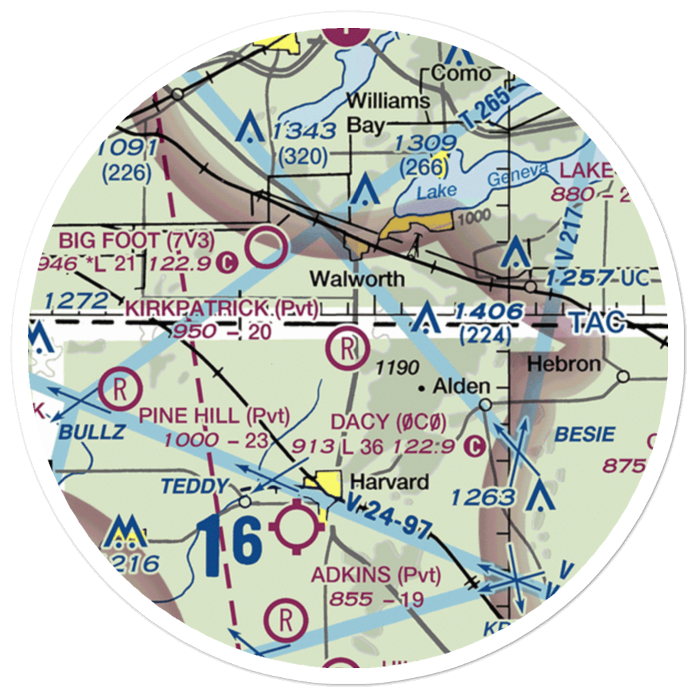 Kirkpatrick Airport (8IL2) VFR Sectional Sticker (20 mile) 