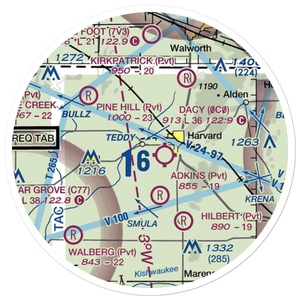 Twin Gardens Airport (8IL1) VFR Sectional Sticker (20 mile)