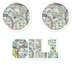 Twin Gardens Airport (8IL1) VFR Sectional Sticker Pack