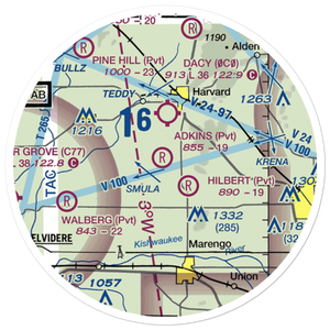 Adkins RLA Restricted Landing Area (8IL0) VFR Sectional Sticker (20 mile)