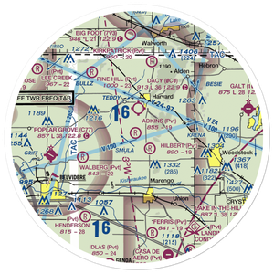Adkins RLA Restricted Landing Area (8IL0) VFR Sectional Sticker (30 mile)