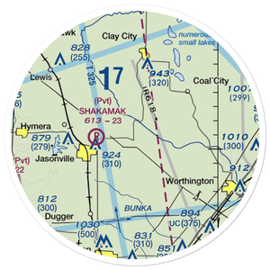Careferre Acres Airport (8II1) VFR Sectional Sticker (20 mile)