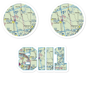 Careferre Acres Airport (8II1) VFR Sectional Sticker Pack