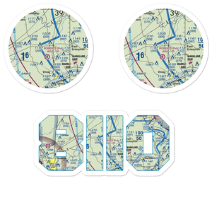 Allen and Gloss Airport (8II0) VFR Sectional Sticker Pack