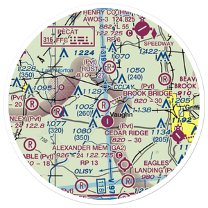 Brook Bridge Aerodrome (8GA9) VFR Sectional Sticker (20 mile)