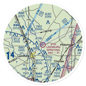 Leesburg Spraying Airport (8GA3) VFR Sectional Sticker (20 mile)