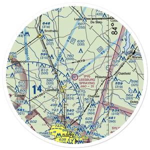 Leesburg Spraying Airport (8GA3) VFR Sectional Sticker (30 mile)
