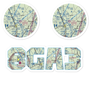 Leesburg Spraying Airport (8GA3) VFR Sectional Sticker Pack