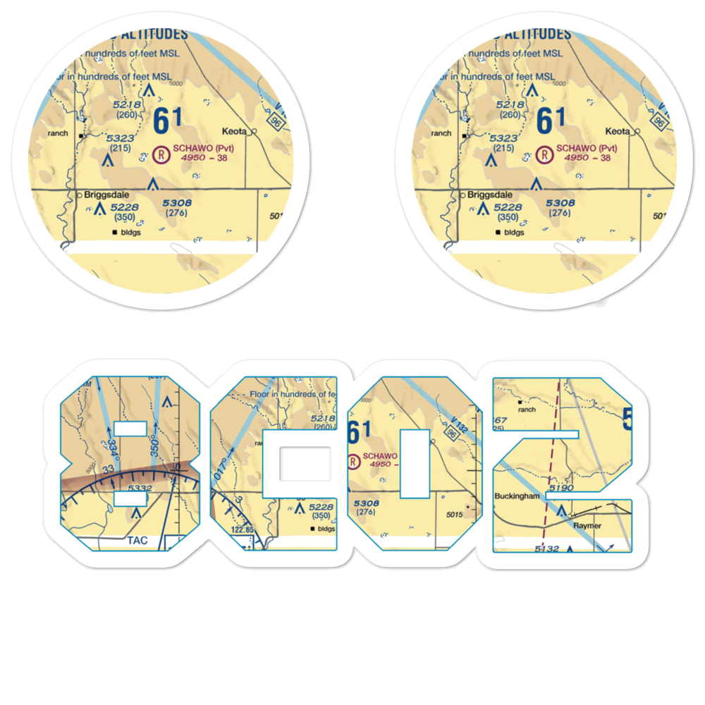 William Leon Schawo Airport (8CO2) VFR Sectional Sticker Pack 