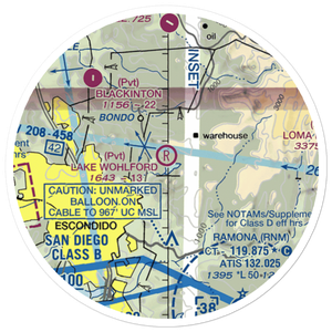 Lake Wohlford Resort Airport (8CL1) VFR Sectional Sticker (20 mile)