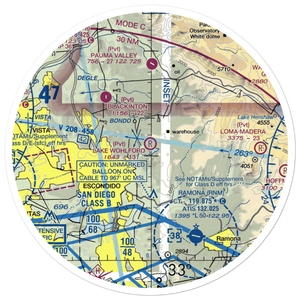 Lake Wohlford Resort Airport (8CL1) VFR Sectional Sticker (30 mile)