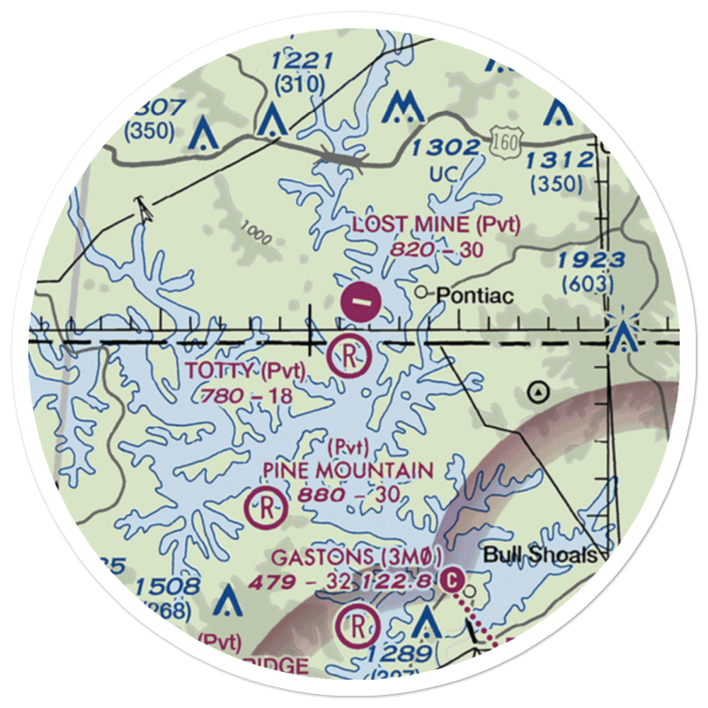 Totty Field Airport (8AR1) VFR Sectional Sticker (20 mile) 