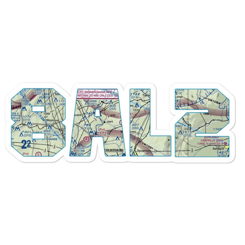 Charles C Killough Field (8AL2) VFR Sectional Sticker 