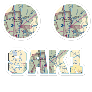 Jacobus Field (8AK1) VFR Sectional Sticker Pack