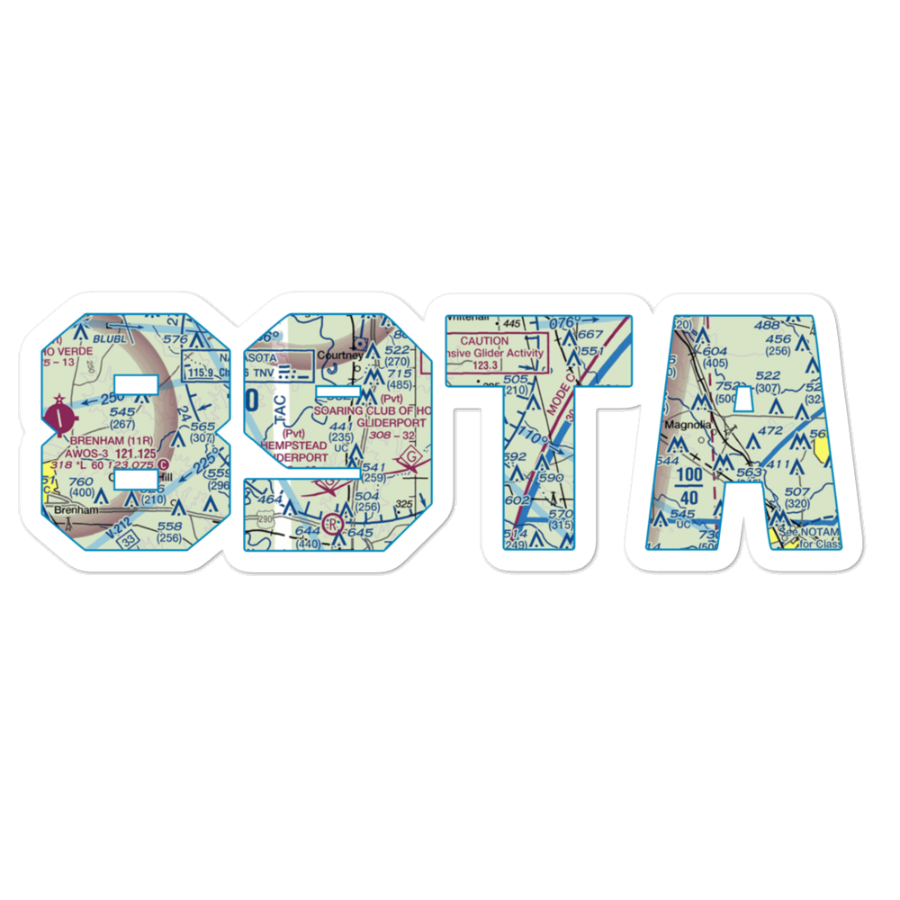 Soaring Club of Houston Gliderport (89TA) VFR Sectional Sticker 