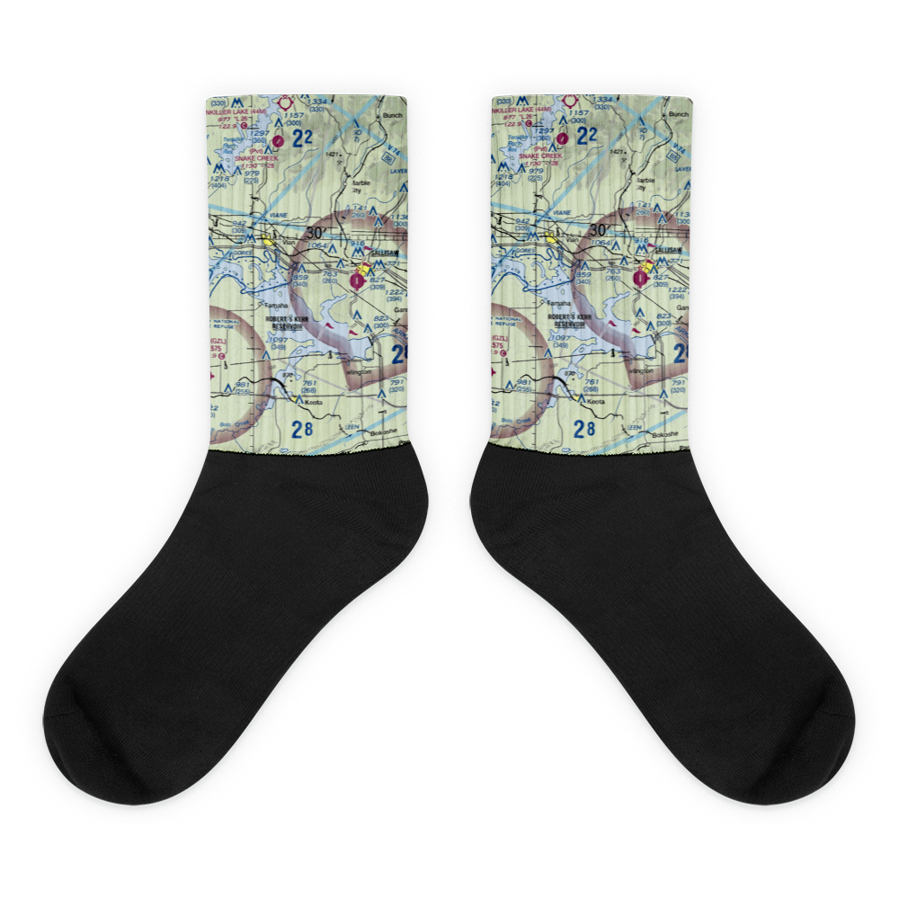 Neversweat Too Airport (89OK) VFR Sectional Socks 
