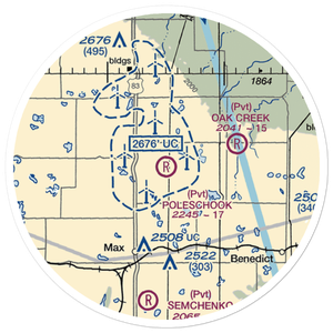 Poleschook Airport (89ND) VFR Sectional Sticker (20 mile)