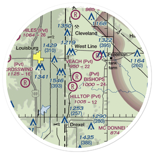 Bishop's Landing Airport (89MO) VFR Sectional Sticker (20 mile)