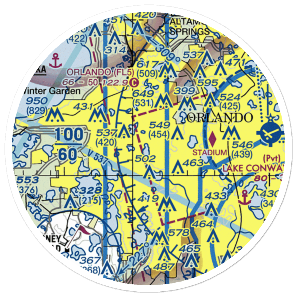 Lake Hiawassee Seaplane Base (89FL) VFR Sectional Sticker (20 mile) 