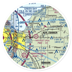 Nicolet Airport (88WI) VFR Sectional Sticker (20 mile)