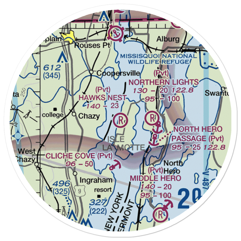 Hawk's Nest Airport (88VT) VFR Sectional Sticker (20 mile) 