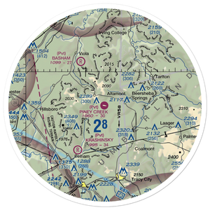 Piney Creek Airport (88TN) VFR Sectional Sticker (30 mile)