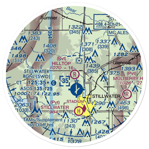 Hilltop Airport (88OK) VFR Sectional Sticker (20 mile)