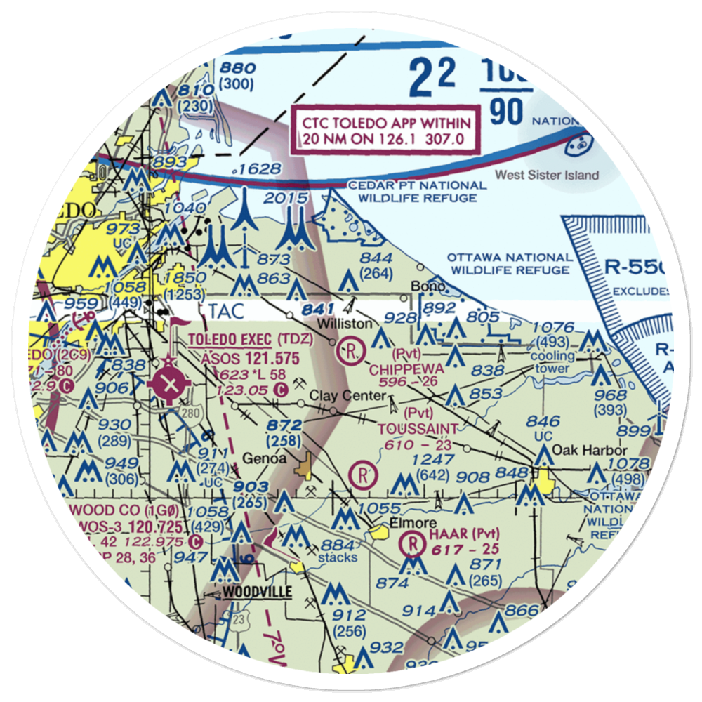 Chippewa Field (88OH) VFR Sectional Sticker (30 mile) 