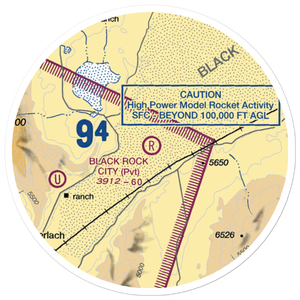 Black Rock City Airport (88NV) VFR Sectional Sticker (20 mile)